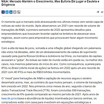 M&A: Mercado Mantm o Crescimento, Mas Euforia D Lugar a Cautela e Diligncia